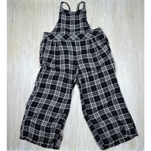 Torrid Black White Plaid Wide Leg Stretch Crepe Grunge Alt Fall Casual Jumper 1X